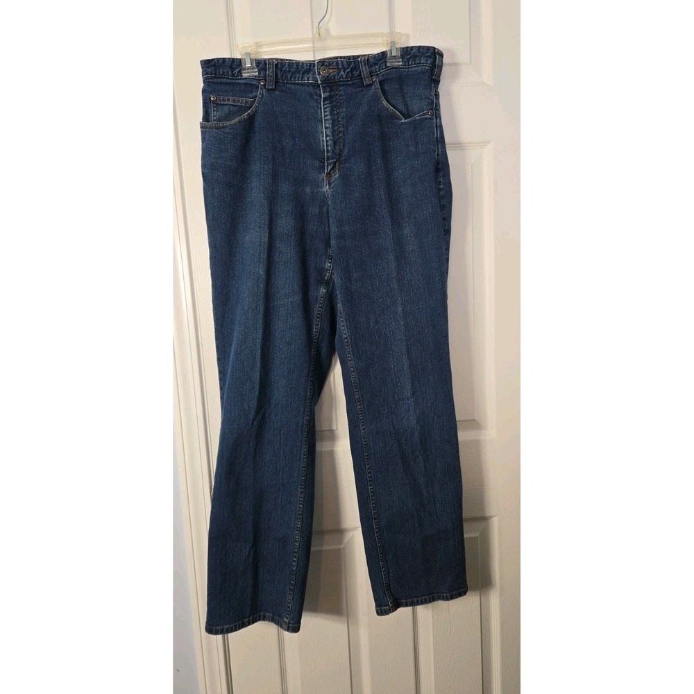 Duluth Jeans Mens 36x32 Flex Weekender Standard Fit Dark Wash Blue Stretch Denim